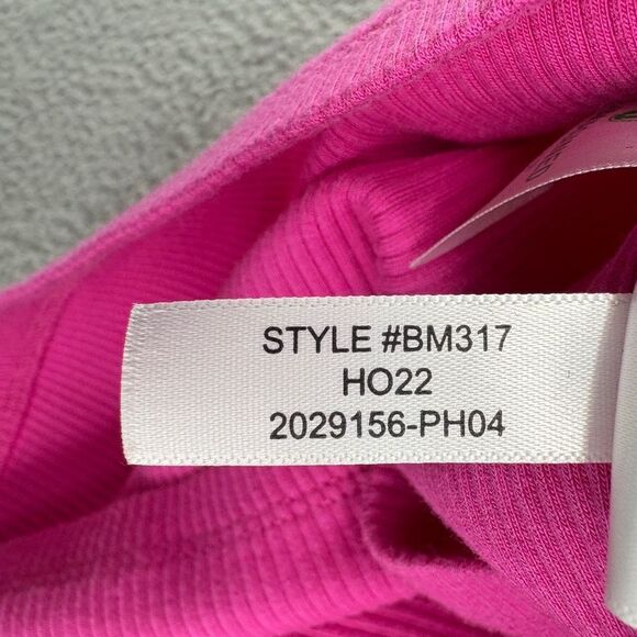 J.Crew Womens VIntage Rib Ruffle Mockneck Top Hot Pink Size Small BM317 - Picture 7 of 7